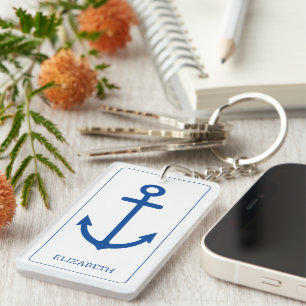 Ancre nautique bleu et blanc simple Personnalisée