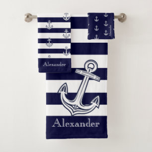 Ancre nautique Bleu et Blancs de marine