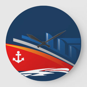 Ancre nautique Boat Sea Ocean Ship Logo Horloge