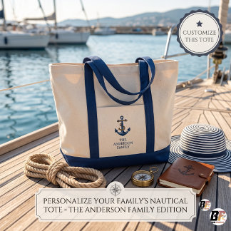 Ancre nautique classique Sac de bateau de famille