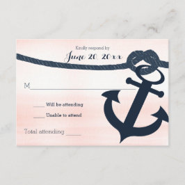 Ancre nautique et corde Mariage réponse Blush