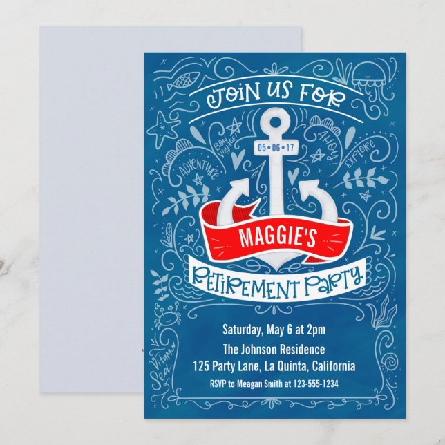 Ancre Nautique Invitation à la retraite (Devant / Derrière)