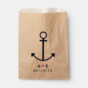 Ancre nautique Mariage Favoriser Sacs Personnalisé