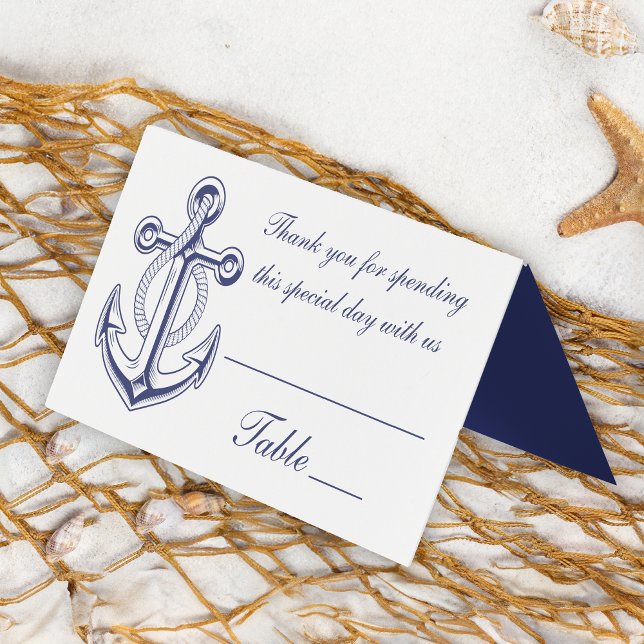 Ancre Naútíque Marin Bleu Marine Merci Mariage (Créateur téléchargé)