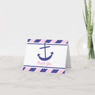 Ancre nautique Merci marine rose Baby shower