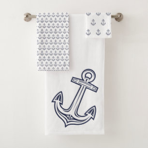 Ancre nautique moderne Salle de bain bleu marine b