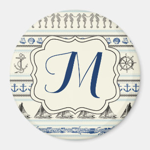 Ancre nautique Monogramme nautique Aimant initial