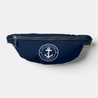 Ancre nautique Nom du bateau bleu marine Personnal