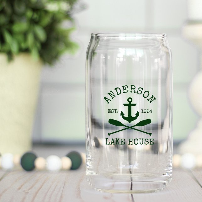Ancre nautique Oars Green Family Lake House (Customize to change text color.)