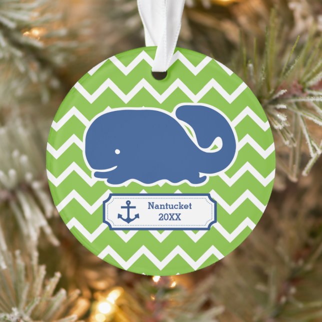 Ancre nautique personnalisée de baleine Green Chev (Arbre)