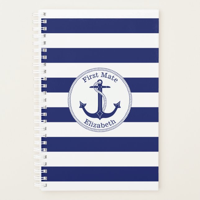 Ancre nautique Premier maté Marine Bleu Stripe (Devant)