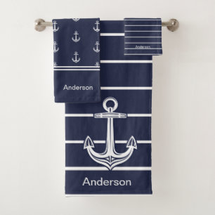 Ancre nautique Salle de bain Ocean Navy Blue