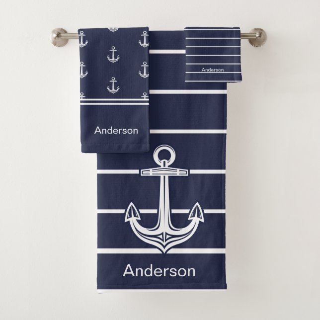 Ancre nautique Salle de bain Ocean Navy Blue (En situation)