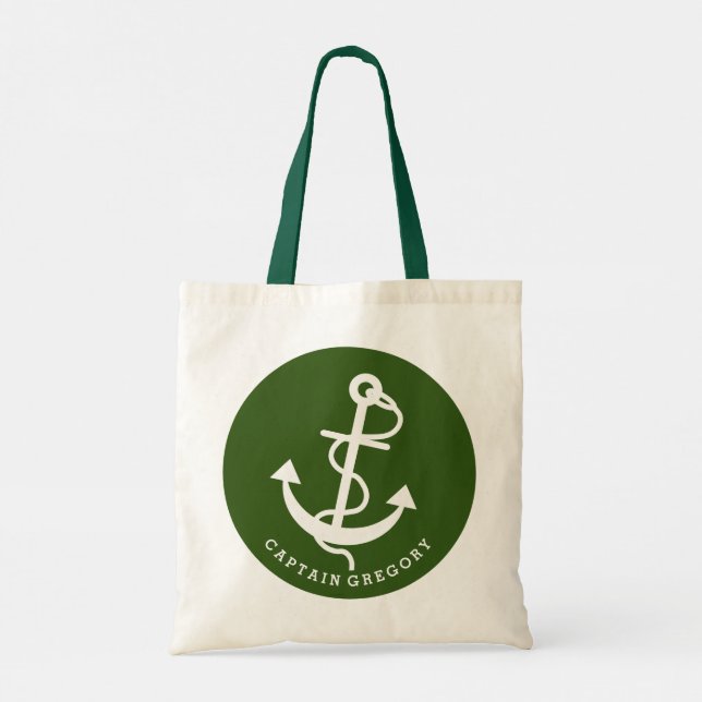 Ancre Nautique Verte Et Blanc 2 Sacs fourre-tout (Dos)