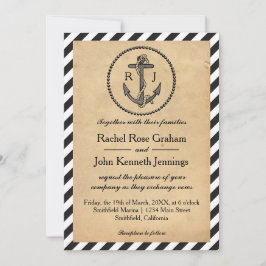 Ancre nautique vintage - Faire-part de mariage