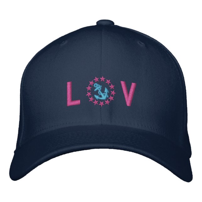 Ancre rose STAR Monogram Casquette brodé personnel (Devant)