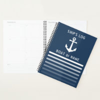 Ancre Vintage nautique Bleu du journal de votre na