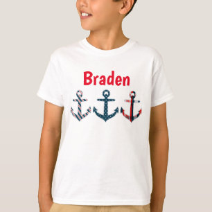 Ancres à motifs nautiques T-shirt personnalisé