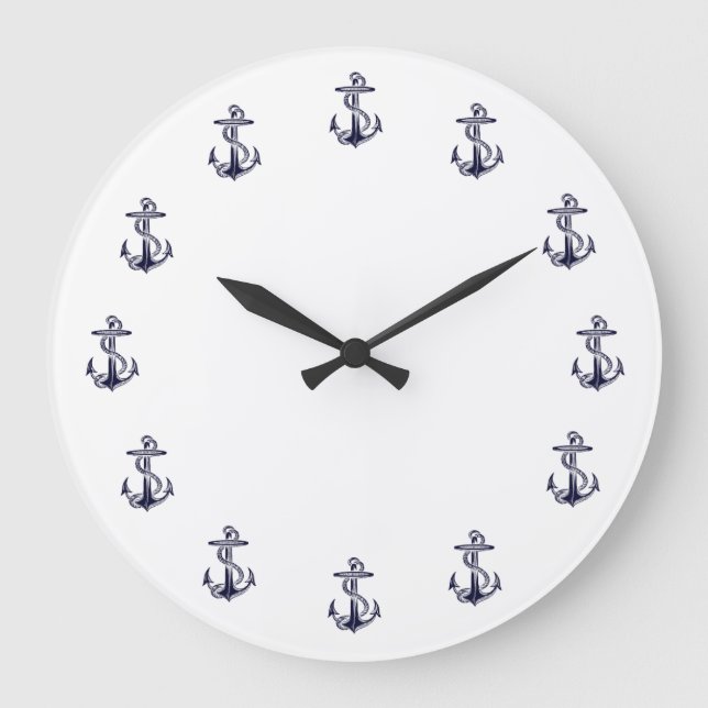Ancres nautiques, horloge Arrière - plan blanche (Recto)
