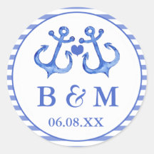 Ancres nautiques | Sticker Mariage Enveloppe Seal