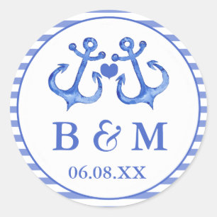 Ancres nautiques   Sticker Mariage Enveloppe Seal