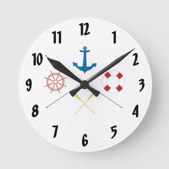 Ancres nautiques voilier bateau à voile Horloge mu (Recto)