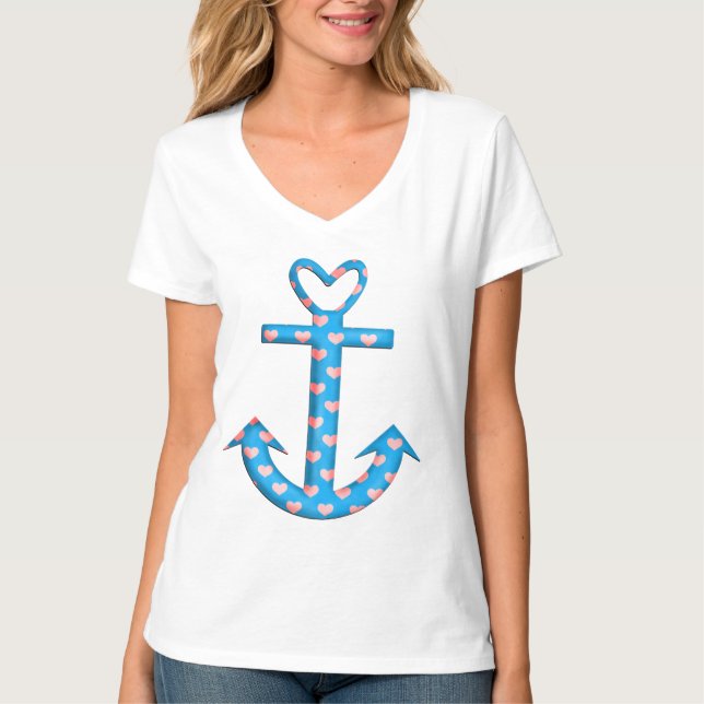Ancrez avec le T-shirt de coeurs (Devant)
