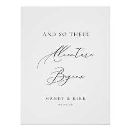 And So Their Adventure Begins Wedding Backdrop  Poster