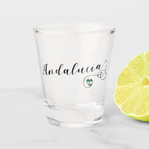 Andalucía Herz-Flagge, Andalusien, Spanien Schnapsglas