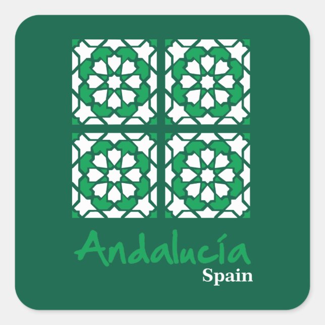 Andalusian Tiles 2 Quadratischer Aufkleber (Vorderseite)