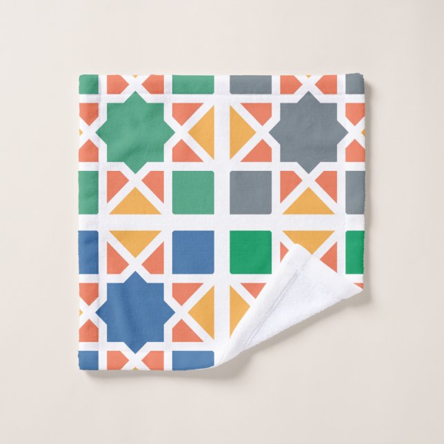 Andalusian Tiles 4 Badhandtuch Set (Waschlappen)