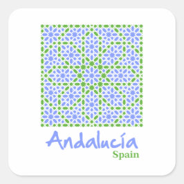 Andalusian Tiles 7 Quadratischer Aufkleber