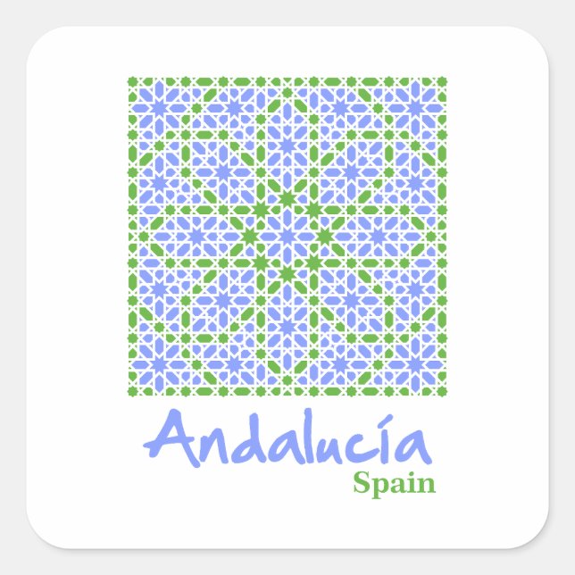 Andalusian Tiles 7 Quadratischer Aufkleber (Vorderseite)