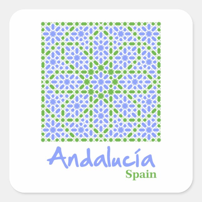 Andalusian Tiles 7 Quadratischer Aufkleber (Vorderseite)