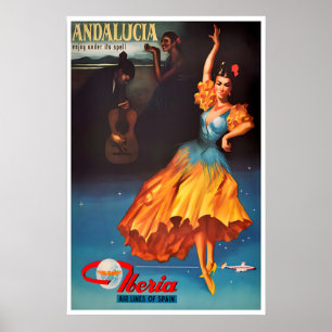 Andalusien Druck Spanischer Tänzer Kunst Spanien R Poster