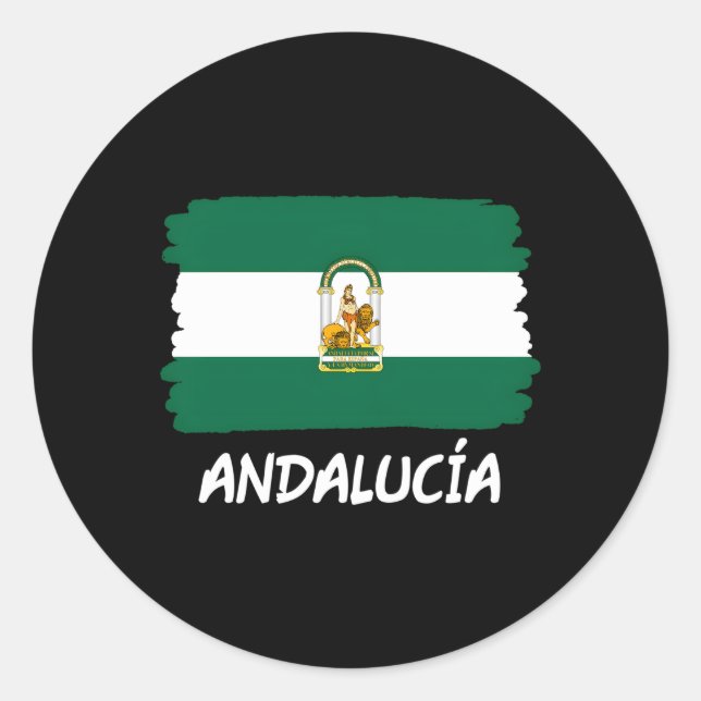 Andalusien-Flagge Runder Aufkleber (Vorderseite)