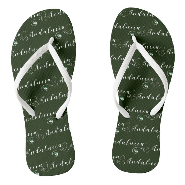 Andalusien Herzflagge, Andalusien, Spanien Flip Flops (Fußbett)