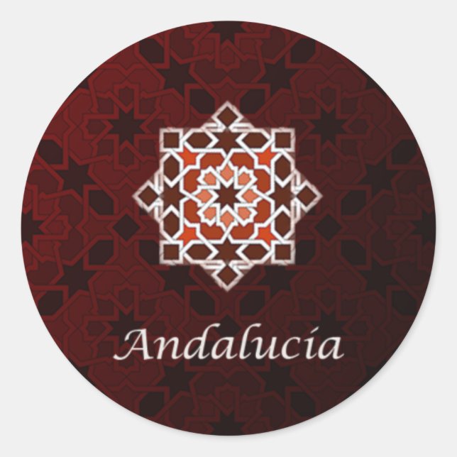 Andalusien Kunst des Kachels und der Runder Aufkleber (Vorderseite)