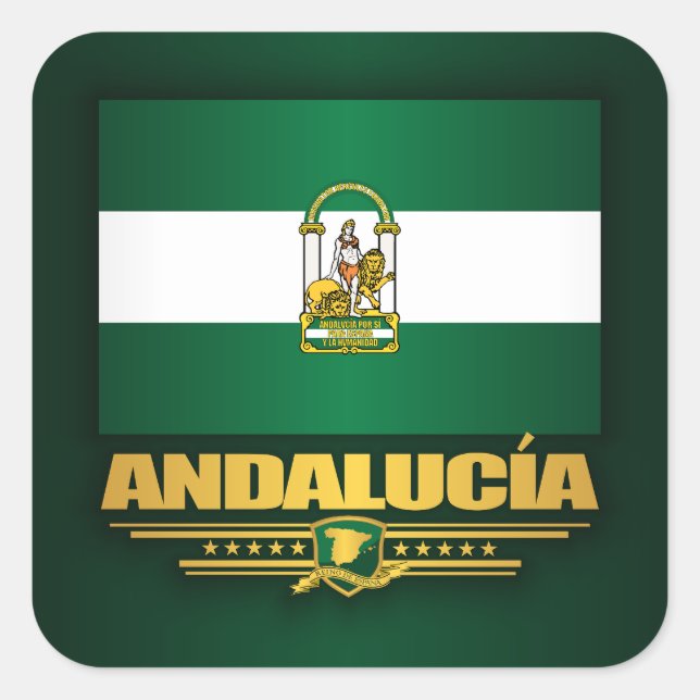Andalusien Quadratischer Aufkleber (Vorderseite)
