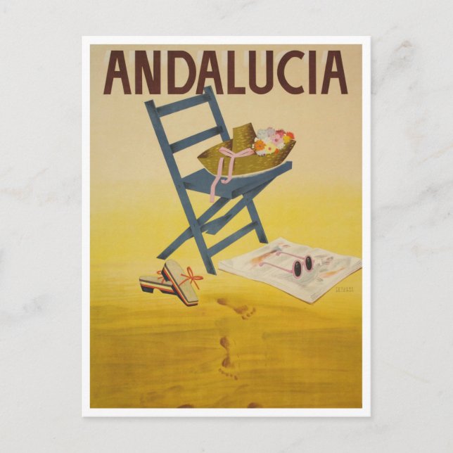 Andalusien, Spanien Jahrgang Reise Postkarte (Vorderseite)