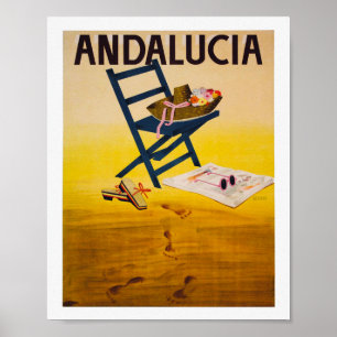 Andalusien Spanien Vintage Reise Poster