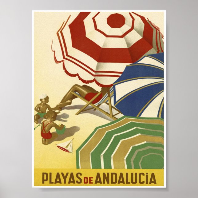 Andalusien Spanien Vintage Travel Poster (Vorne)