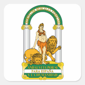 Andalusien (Spanien) Wappen Quadratischer Aufkleber