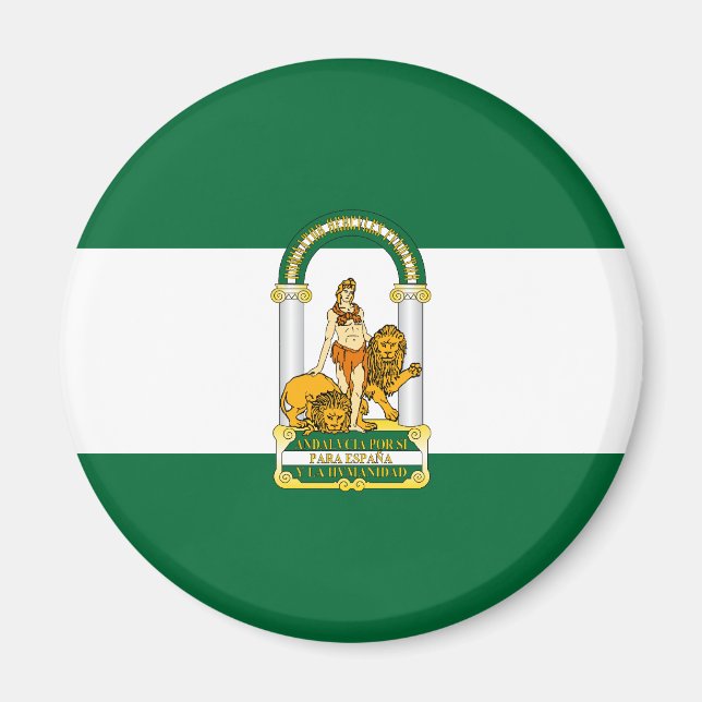 Andalusien, spanische Flagge Magnet (Vorne)