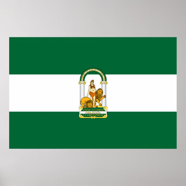 Andalusien, spanische Flagge Poster (Vorne)