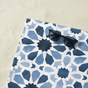 Andalusische Echoes: Boho marokkanische Geometrie Strandtuch