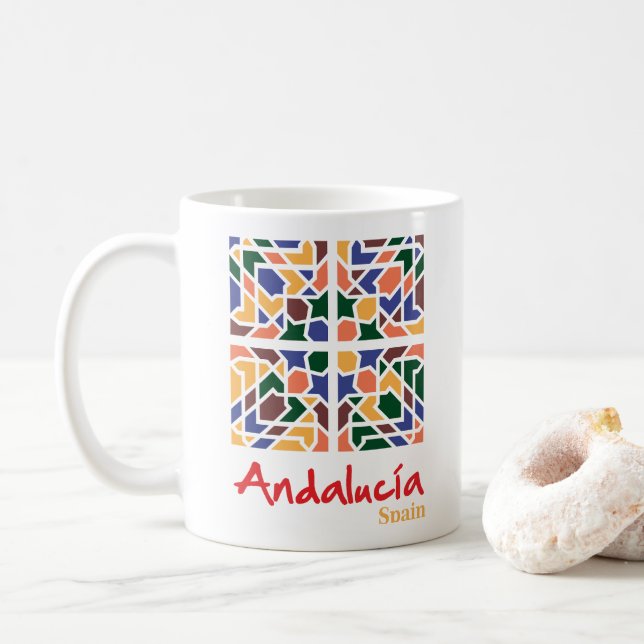 Andalusische Fliesen 1 Kaffeetasse (Mit Donut)