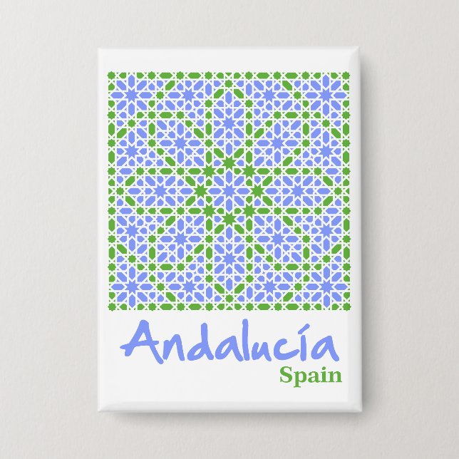 Andalusische Fliesen 7 Button (Vorderseite)