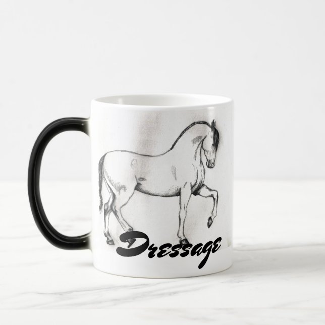 Andalusische PferdPiaffe Dressage-Tasse Verwandlungstasse (Links)