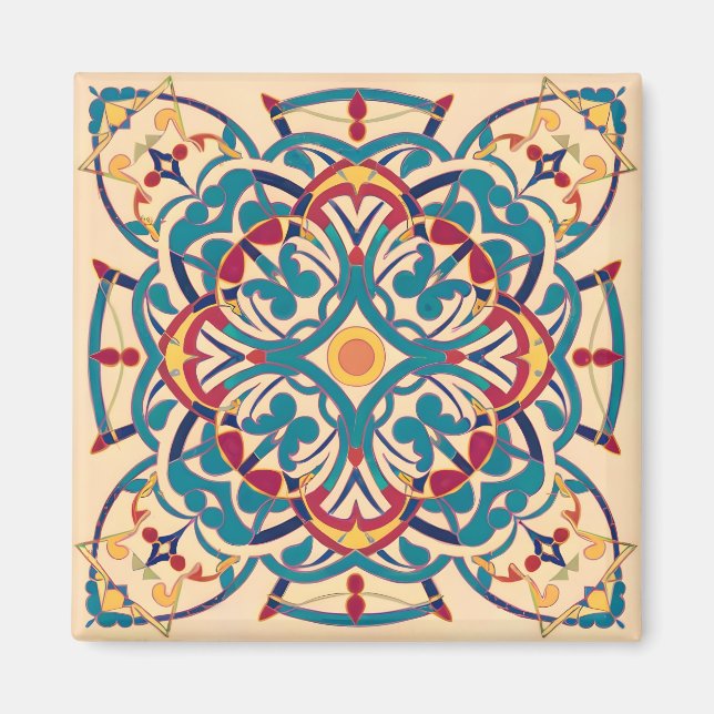 Andalusisches Mosaik minimal Magnet (Vorne)
